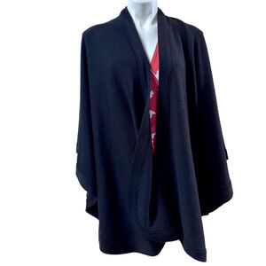 Nordstrom Black Wrap Shawl Blanket Cape Scarf Poncho Made in Italy